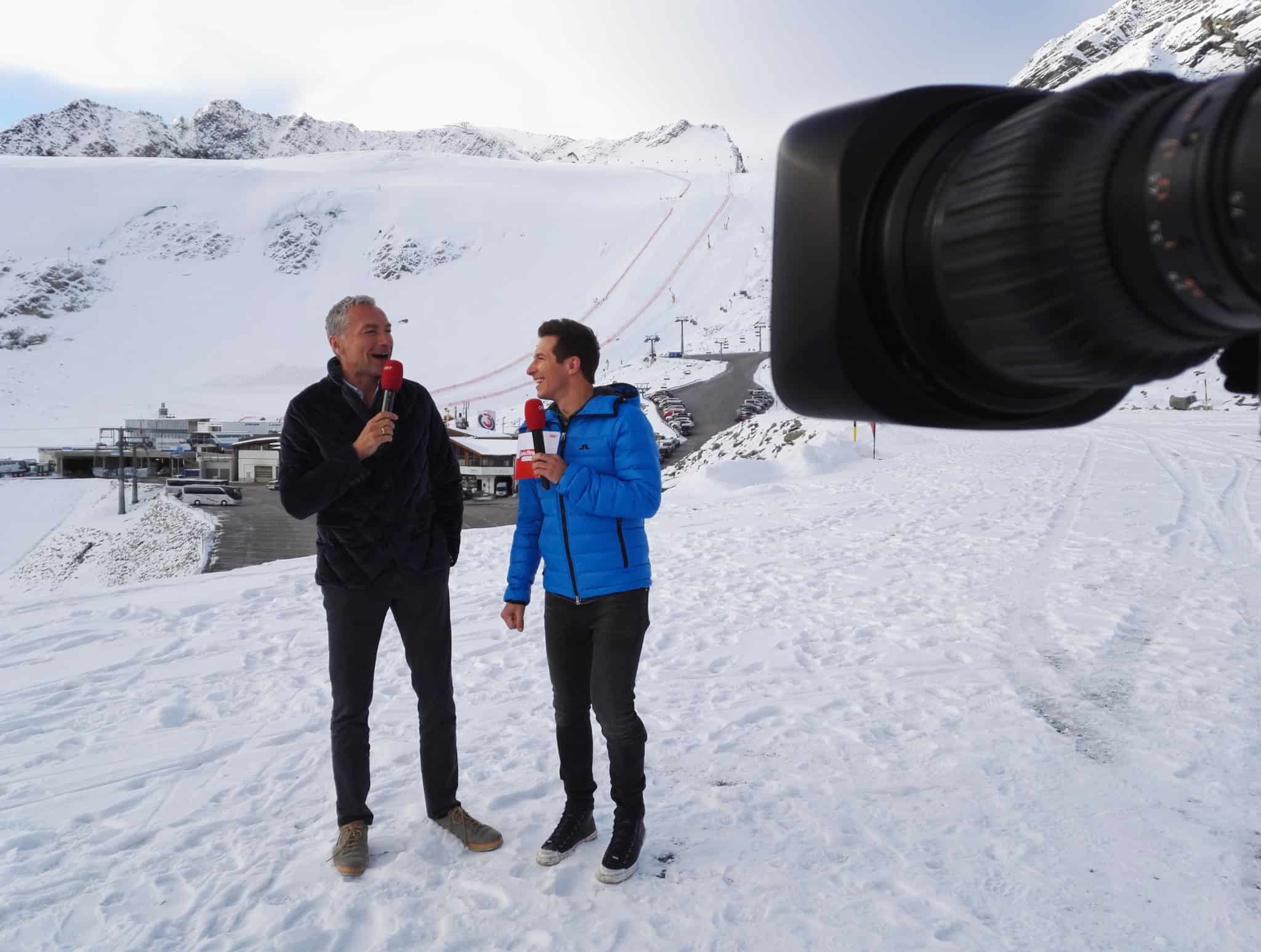 Das ORF Guten Morgen Österreich Team. Diesmal unterwegs im Tiroler Oberland zwischen Stams und Sölden. | gmö, gumo, guten morgen österreich, landesstudio tirol, lukas schweighofer, orf, orf tirol, ötzi dorf, sabine amhof, sölden, tirol
